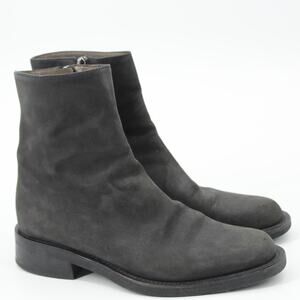 Bally Ciego Nubuck Leather Ankle Boots Booties Grey Made in Italy Womens US 7